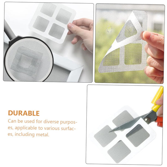 20pcs Screen Repair Kit Fiberglass Mesh Patches Easy to Install Window Screen Fix for Home Use DIY Strong Adhesive for Windows and Doors