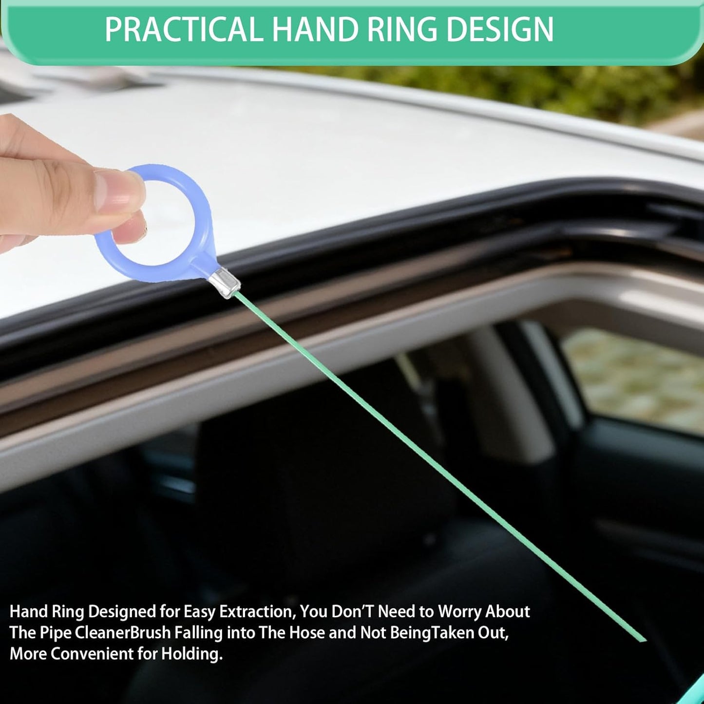 Auto Sunroof Drain Cleaning Tool, 120 Inch Long Flexible Tube Cleaning Brush, Extra Long Pipe Cleaners for Car Sunroof, Windshield Wiper Drain Hole, Trunk Drain & Sewer Maintenance