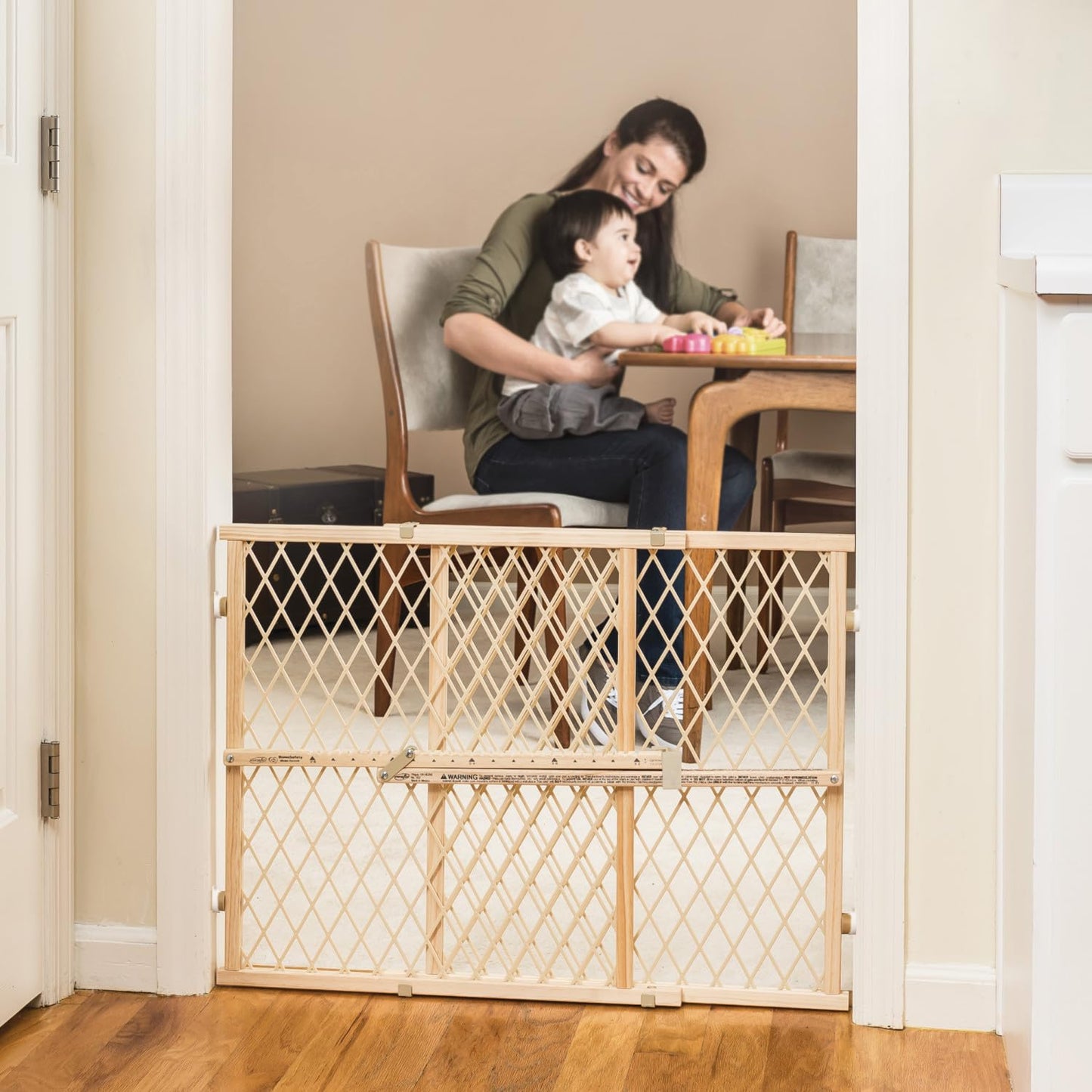 Position & Lock Adjustable Wood Baby Gate (Farmhouse Collection)