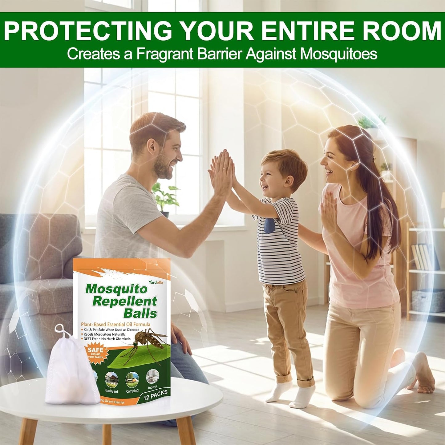 Mosquito Repellent Balls, Upgrade Outdoor & Indoor Mosquito Repellent for Patio, Yard, Camping, RV, Powerful 12-Pack Peppermint Oil & Citronella Oil Mosquito Deterrent, Safe for Kids & Pets