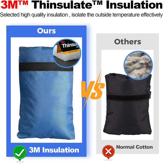 Outdoor Faucet Cover for Winter, 3M Thinsulate Spigot Cover for Winter Freeze Protection, Waterproof, 10" H x 6.3" W Outside Hose Bib Insulated Covers for Wall Taps, 4 Pcs Faucet Socks - Blue