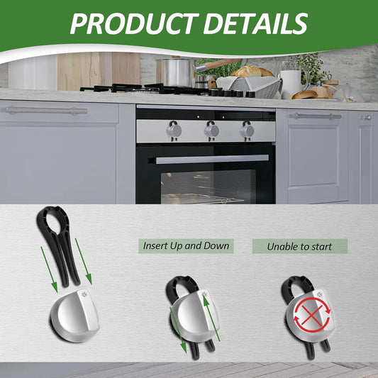 5 Pack Stove Knob Safety Locks, Baby Proof Oven Knobs Covers Lock for Child Safety(Black)