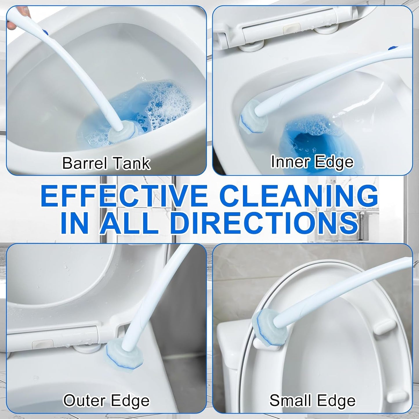 Disposable Toilet Brush and Holder Set, with 30 PCS Toilet Bowl Wand refills for Clorox.