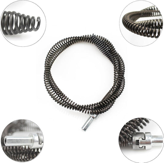 Amonk Drain Auger Cable 3.28Ft Clog Remover with Drill Connector 10mm Flexible Plumbing Snake Pipe Drain Cleaner for Kitchen, Bathroom and Shower Sink