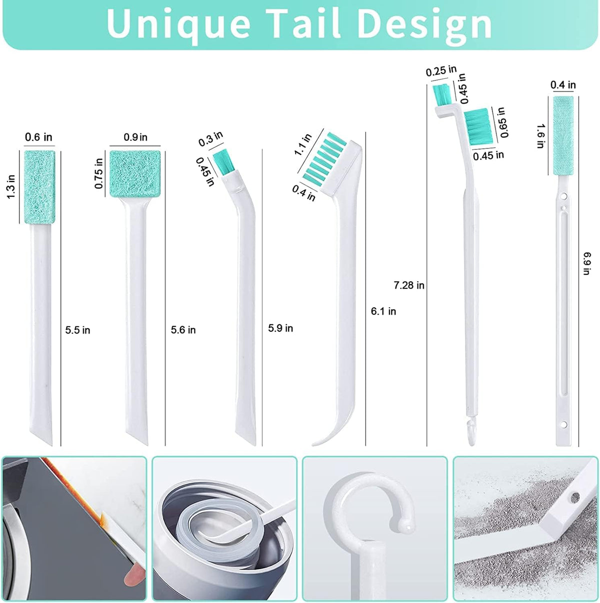 Small Cleaning Brushes Set, 4 pcs Crevice Household Cleaning Tool for Window Track Groove Sliding Door Bottle Gaps Humidifier Baseboard, Tiny Detail Scrub Cleaner Tool Gadget Kitchen Bathroom Set