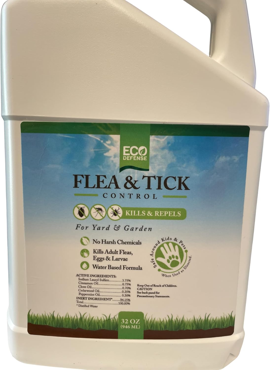 Eco Defense Flea, Tick, and Mosquito Spray for Yard and Perimeter - Safe Around Kids, Pets, Plants - Outdoor Barrier Control & Repellent - Ready-to-Spray Covers Up to 5,000 sq ft