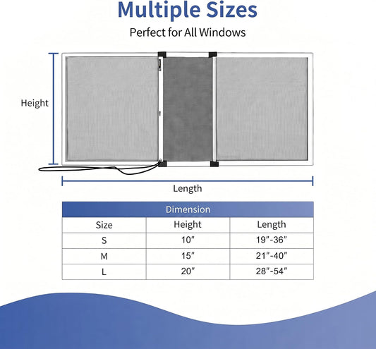 PROWORX Adjustable Window Screens Expandable, 2 Pack 15" H x 21"-40" W Horizontal and Vertical Adjustable, Durable Replacement Screens for House Windows, Aluminum Frame with Repair Tape, Safety Rope