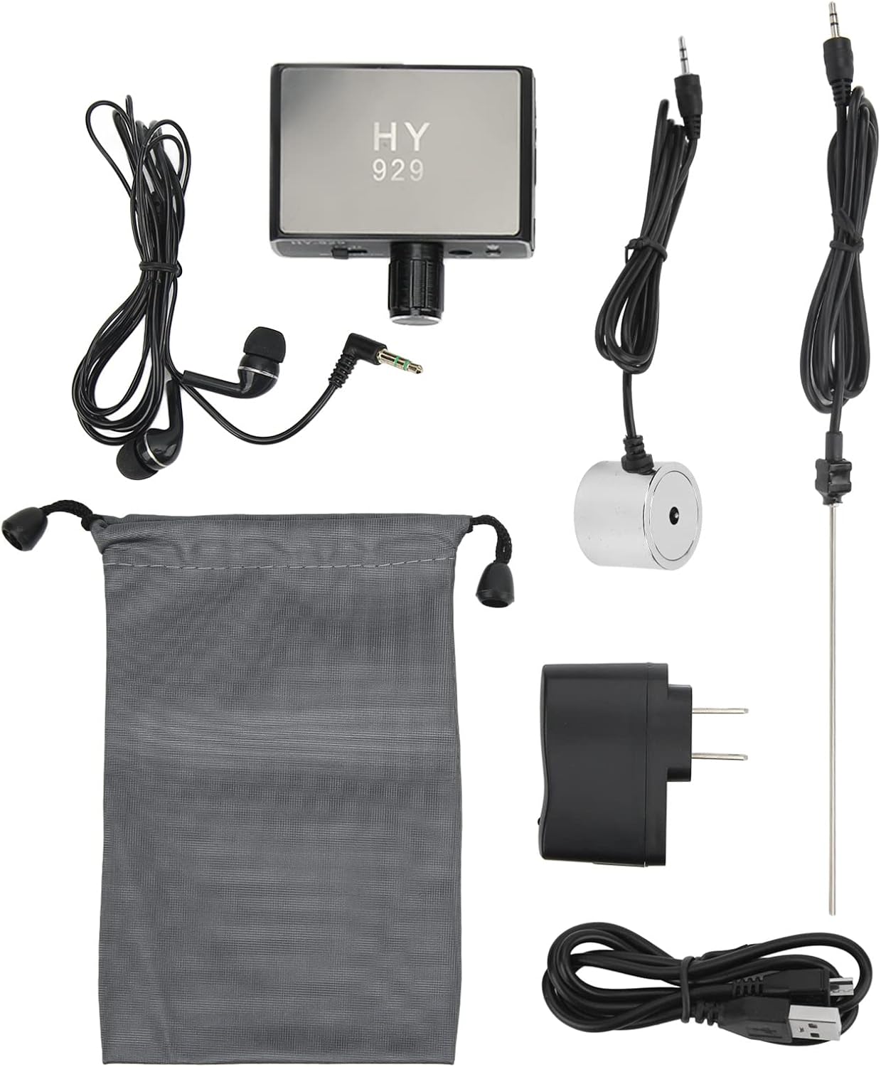 20000X Underground Water Leak Detector -70D db Detection Device | Double Probe Water Leak Detection Equipment, AC100-240V US Plug Water Pipe Monitor Kit for Construction Pipeline Inspection