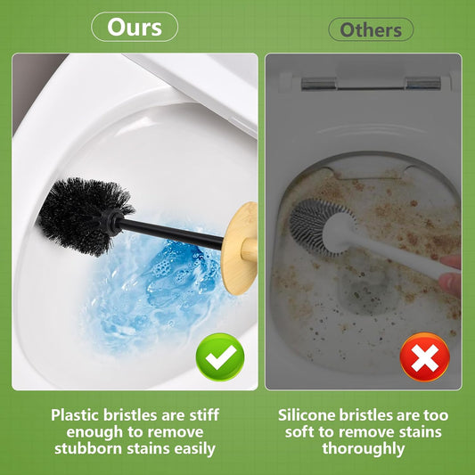 SUBEKYU Toilet Brush, Toilet Bowl Brush and Holder Set, Bathroom Toilet Bowl Cleaner Scrub Brush Set Scrubber for Deep Cleaning, White