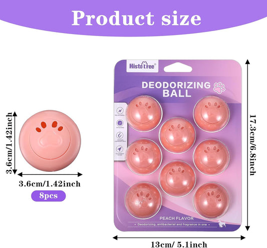 Qianyu Shoe Deodorizer Balls, Boot Sneaker Foot Odor Eater Fighter Long Lasting Professional Eliminate Smelly Fast Air Freshener for Gym Bags Wardrobe Closets Lockers Car, 8 Packs Peach Pink