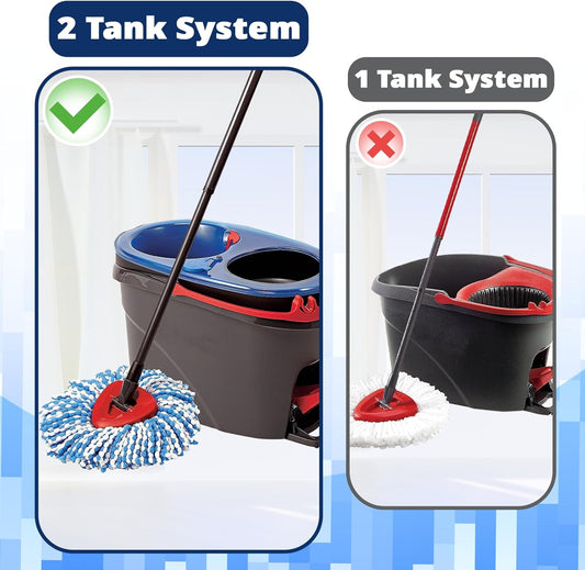 Mop Head Replacement, 3 Pack Spin Mop Refill Replace Head for Rinseclean 2-Tank System, Microfiber & Machine Washable