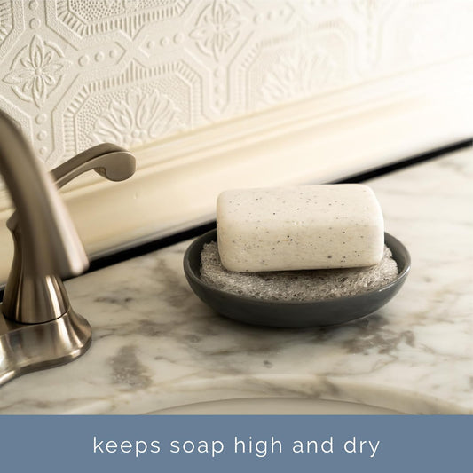 S&T INC. Bar Soap Holder for Kitchen, Bathroom, and Soap Dish, 4 Pack, White, 2.9 inches by 4.4 inches