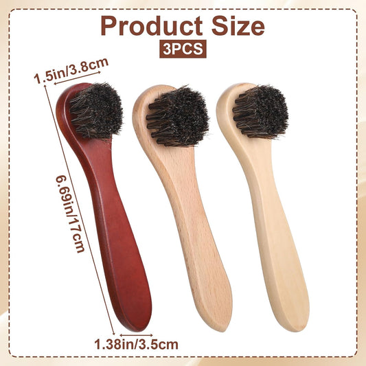 3pcs Stain Remover Dauber Brushes Wood Laundry Stain Brush | Wood Laundry Brushes for Stains on Clothes Shoes Small Stain Brush for Scrubbing Stains from Furniture Fabric Leather