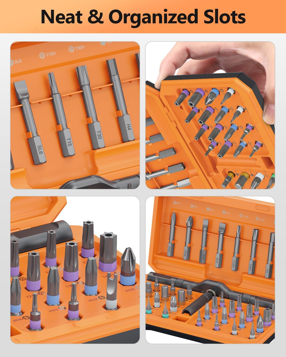 AMIR 42 in 1 Ratchet Screwdriver Set, Magnetic Screwdriver Set with 40 PCS Multi Bit, DIY Repair Tool Kit with Ratchet T Handle, Screw Driver Set Kit for Tools,Bicycle,Electronic Repair