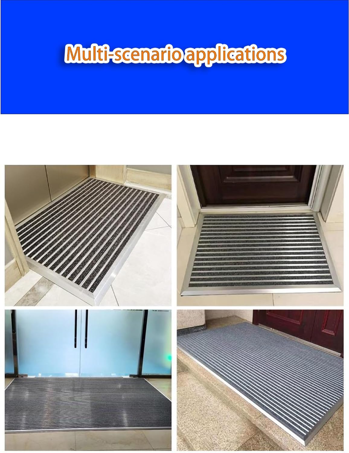 Outdoor Doormat Heavy-Duty, All-Weather Waterproof Scraper Mat with Aluminum Frame, Non-Slip for Garage, Porch, Front Door & Commercial Use(20.1x31.5in)