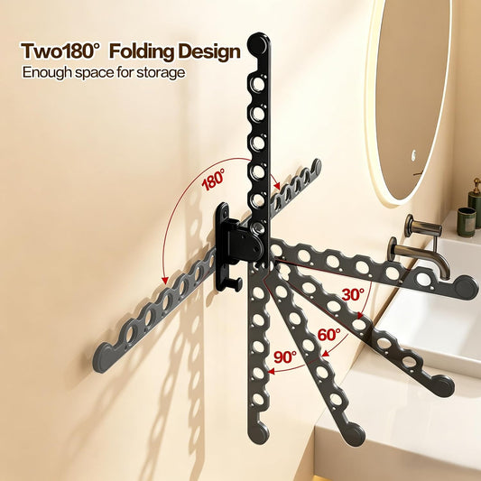 Wall Mounted Clothes Drying Rack, Laundry Clothes Hanger Rack Wall Mounted, Foldable Clothes Rack for Laundry Room, Space Saving Closet Storage Organizer Clothes Hanger Indoor, 1pcs(White)