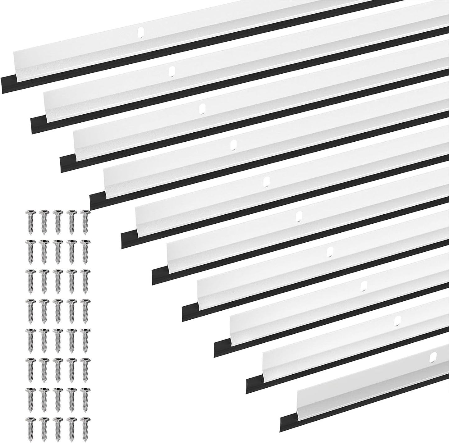AMZNOVA Door Sweep, Door Threshold Sweeper for Interior & Exterior Bottom, Sweep Stripping Aluminum and Vinyl, Dust Bug Storm Weatherproof Aluminum Vinyl, 36in, Brown, 2Pack