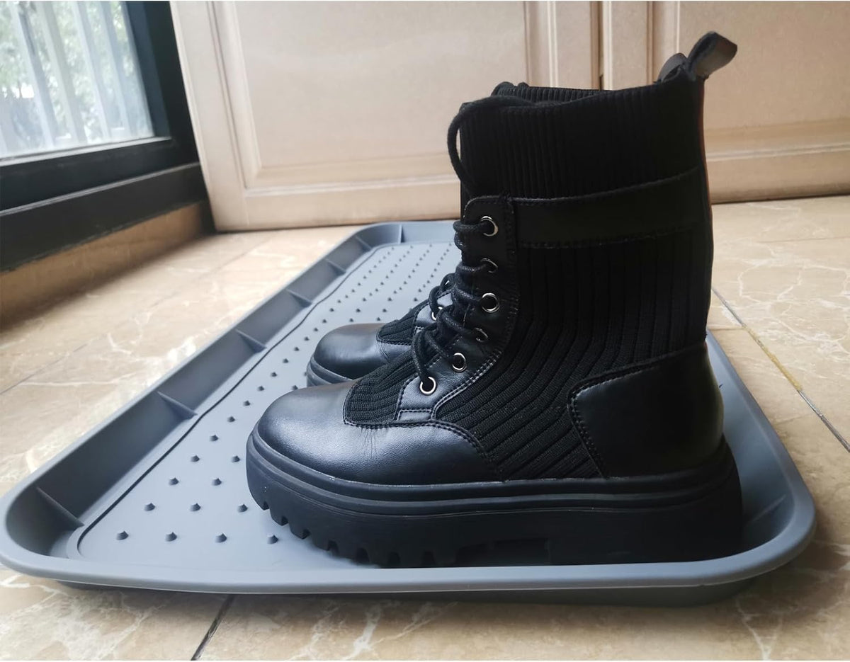 Rubber Boot Tray for Entryway,Boot Mat,Shoe Tray,Shoe Mat for Indoor and Outdoor Use (Soft Silicone Rubber, 29.5X14.9 inch)