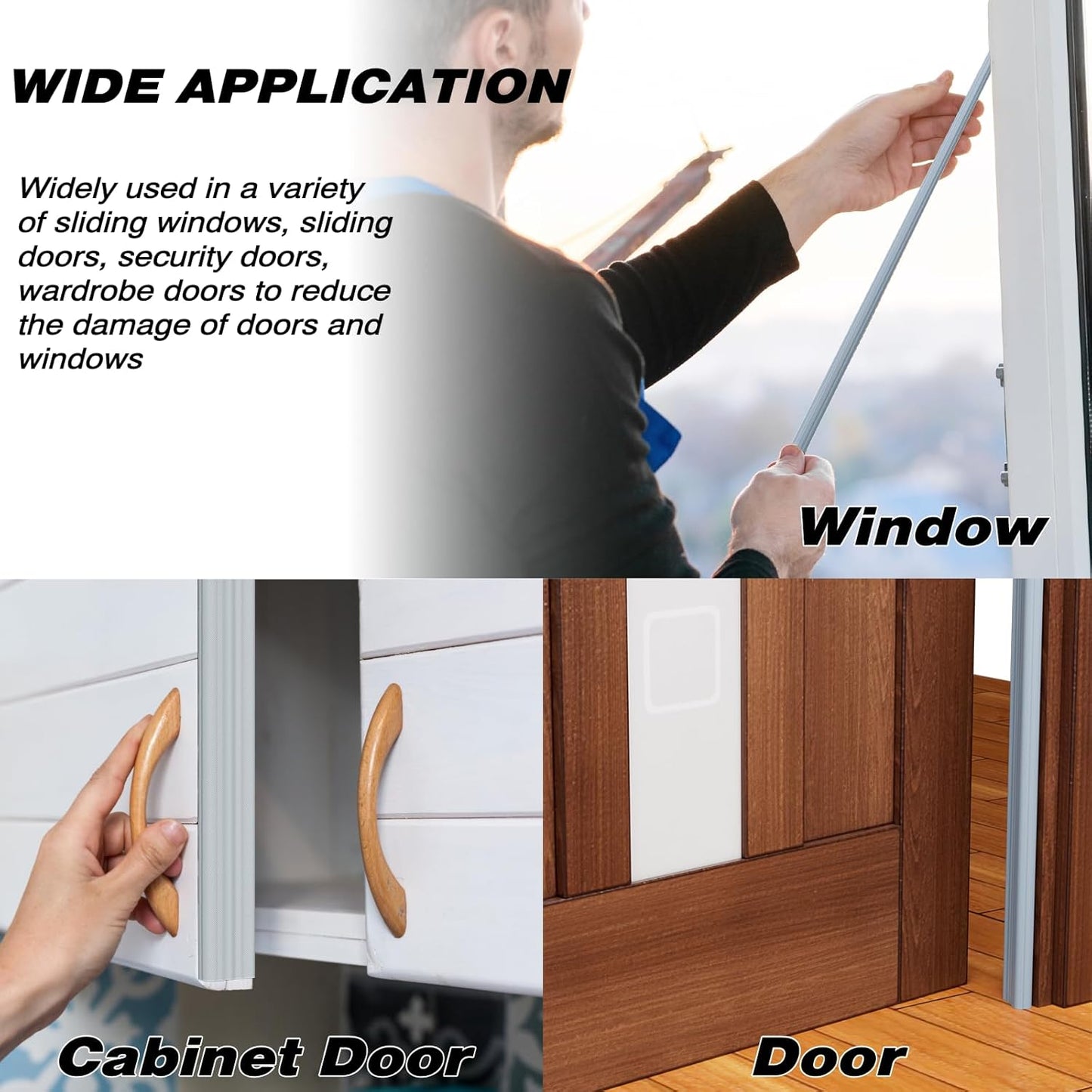 118 Inch Wedge-Shape Weather Stripping Door Seal,Windows and Doors Insulation,Self Adhesive Insulation Foam Anti-Collision Strip,Weatherstrip Tape for Door Soundproofing,Noise Drafts Blocker,White