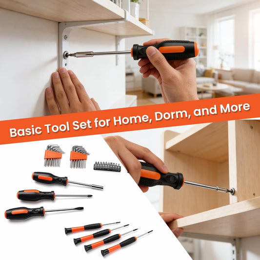 Home Repair Tool Kit 141 Piece Basic Tool Set for Men Car Mechanic | Tool Set for Home Dorm Screwdriver & Socket Set with Storage Tool Box Hand Tool Kit for Auto Repair