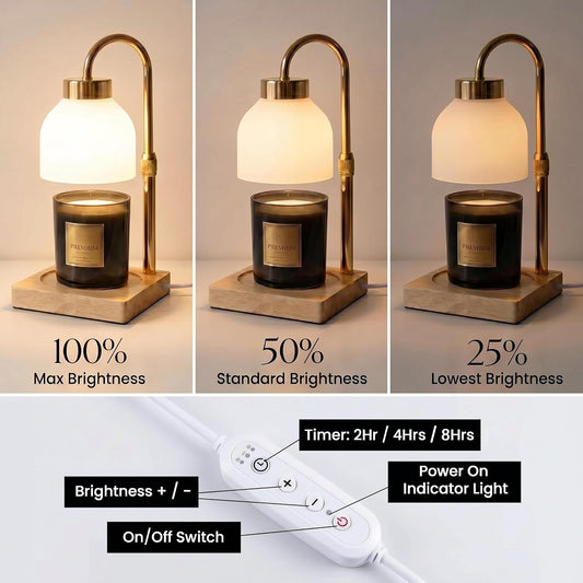 Luxury Candle Warmer Lamp with Timer, Dimmer, Remote Control, Adjustable Height, Electric Candle Warmer for Large Jar Candles, Flameless Candle Heater, Home Decor
