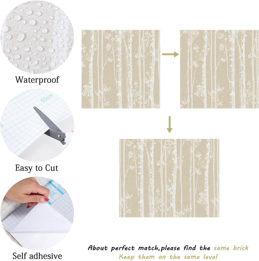 Timeet Peel and Stick Wallpaper Boho Floral Wallpaper Tree Contact Paper Vintage Removable Self Adhesive Wall Paper for Bathroom Bedroom Shelf Cabinet Decor Vinyl 17.3" x 80"