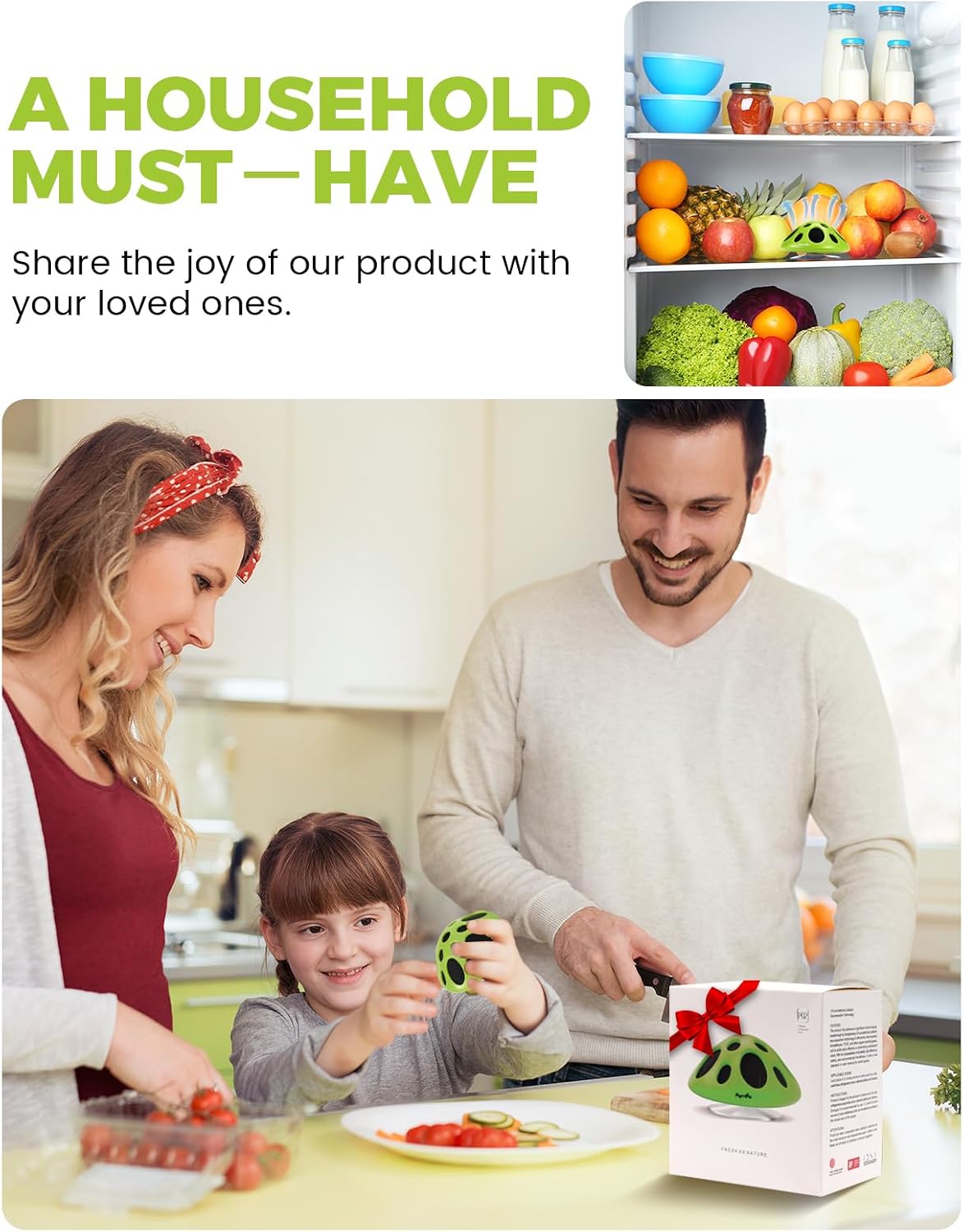 Purriko Fridge Deodorizer | Lasts up to 10 Years,Refrigerator Odor Eliminator, More Effective than Baking Soda and Bamboo Charcoal Air Purifying Bags