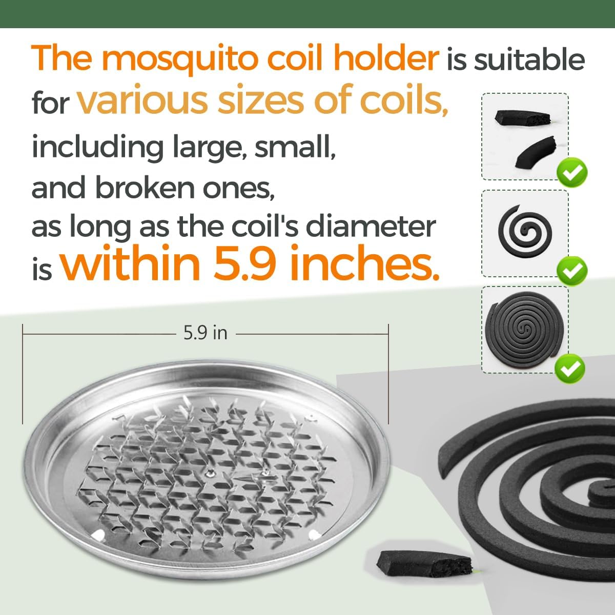 20 Pack Mosquito Repellent Coils, Natural Citronella Incense for Patio & Outdoor - 7 Hour Long Lasting Bug Repellent for Yard, Camping & Deck - Plant Based Insect Control with 1 Holder 2 Stands
