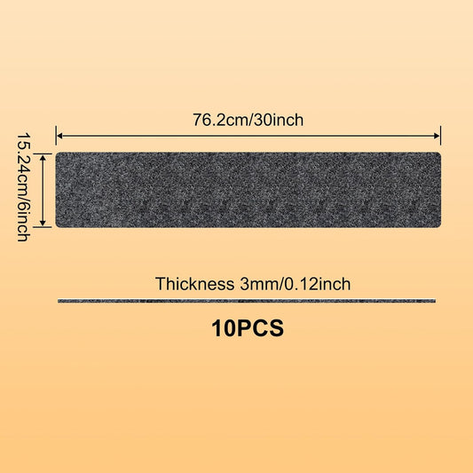 10 Pack Non-Slip Stair Treads for Wooden Steps, 6''x30'' Stair Carpet Treads Outdoor, Peel and Stick Stair Treads, Indoor Stair Runner Mats for Kids Elders & Pets with Reusable Adhesive