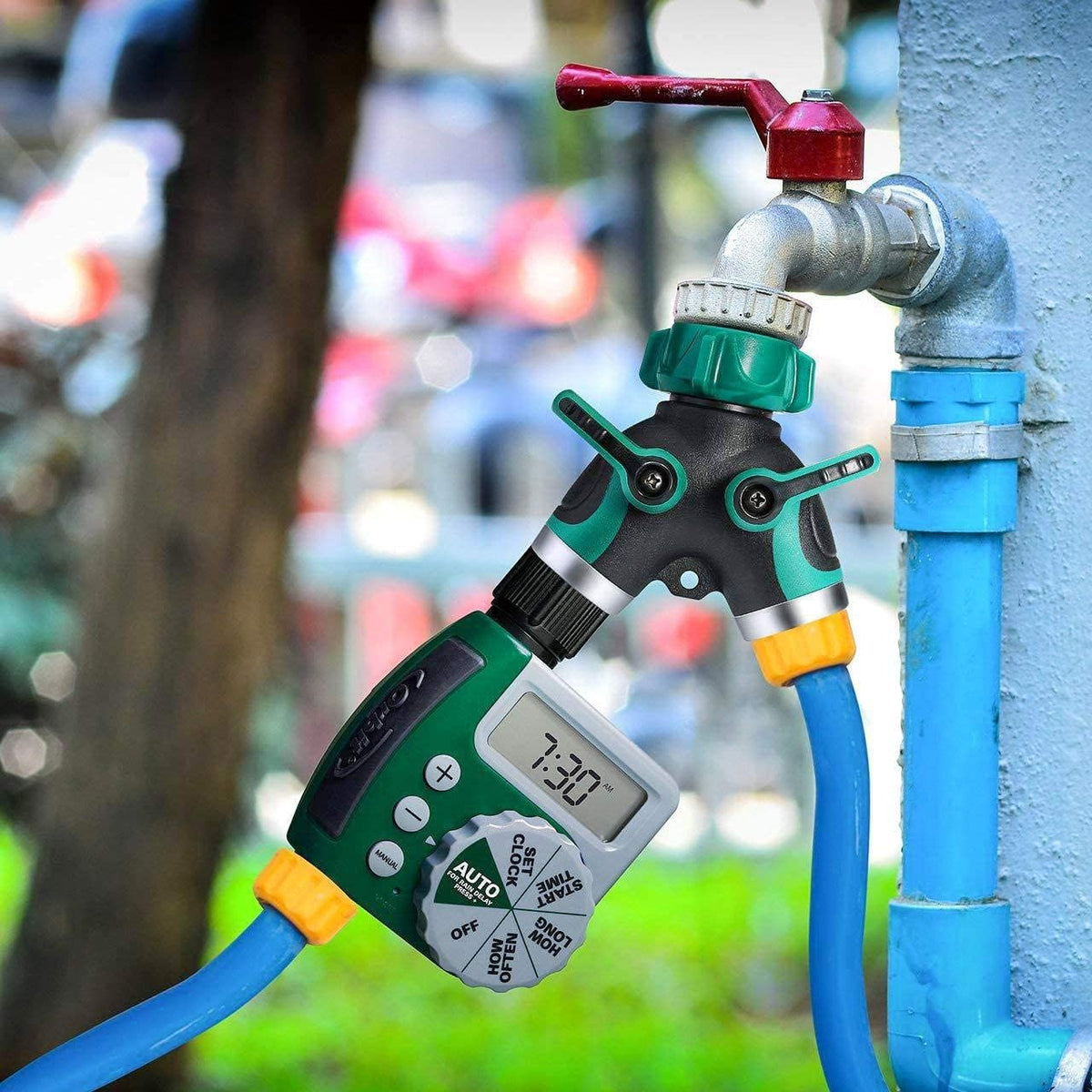Hose Splitter 2 Way Heavy Duty Y Valve, Spigot Splitter for Garden Hose, Water Hose Y Splitter with 2 Extra Rubber Washers