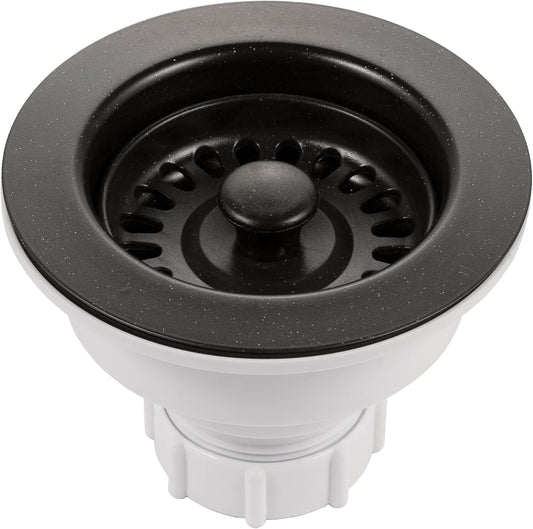 Houzer 190-9300 - 3-1/2 Inch Stainless Steel Deep Cup Kitchen Sink Basket Strainer, Durable Food Catcher Stopper for Metal Kitchen Sink, Ideal for Filtering Waste and Preventing Clogs