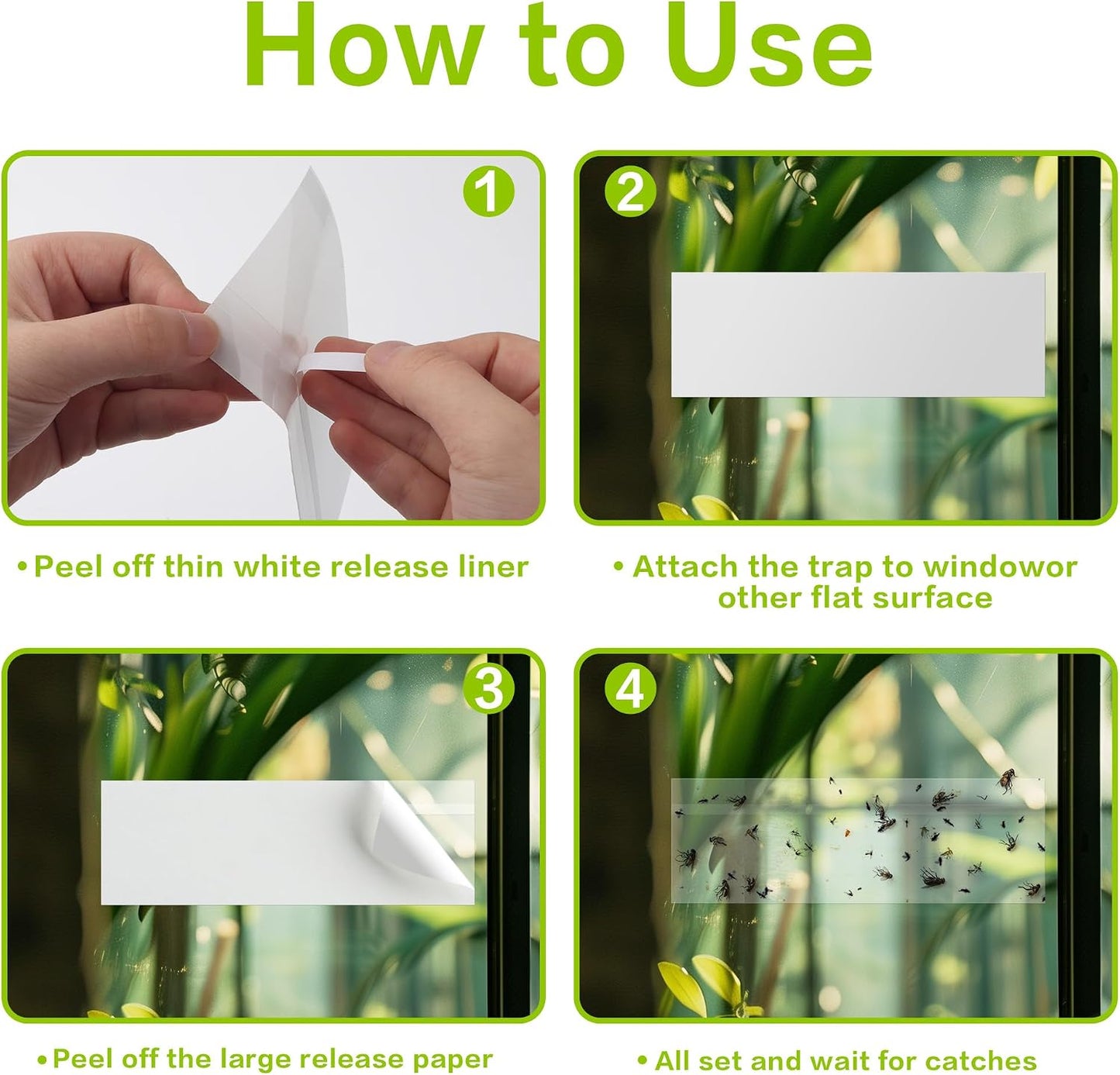 Landisun Fly Trap Indoor Fruit Fly Traps Mosquitos Gnat Windows Bug Sticky Glue Traps 30 Pack