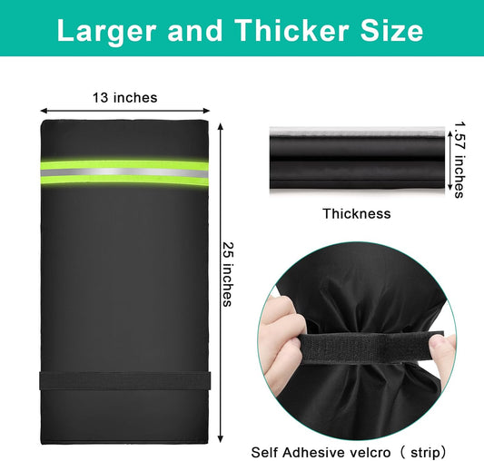 25" L x 13"W Winter Spigot Cover - Black Long Outdoor Faucet Cover Socks for Freeze Protection Pipe Insulation with Reflective Strip