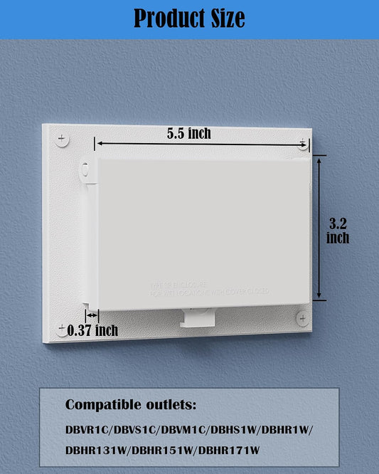 Type 3r Enclosure Cover, DBVW-1 Outdoor Outlet Cover for Wet Locations (Vertical), Electrical Box Replacement Cover for DBVR1W/DBVS1W/60VW in Box Electrical Outlet Box - White(2-Pack)