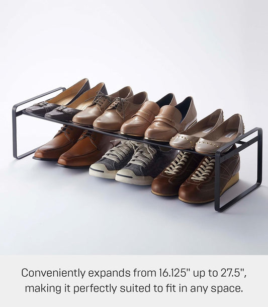 YAMAZAKI Home Frame Adjustable Shoe Rack - Spacesaving Storage Solution, 7" - Steel - Holds Up to 4 Pairs of Shoes Per Shelf