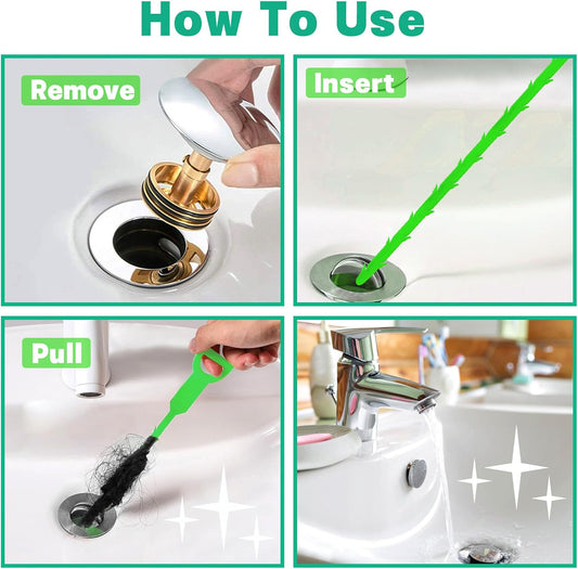 Drain Snake Hair Drain Clog Remover - 3 Pack Shower Snake Sink Unclogger Tool with Exquisite Packaging