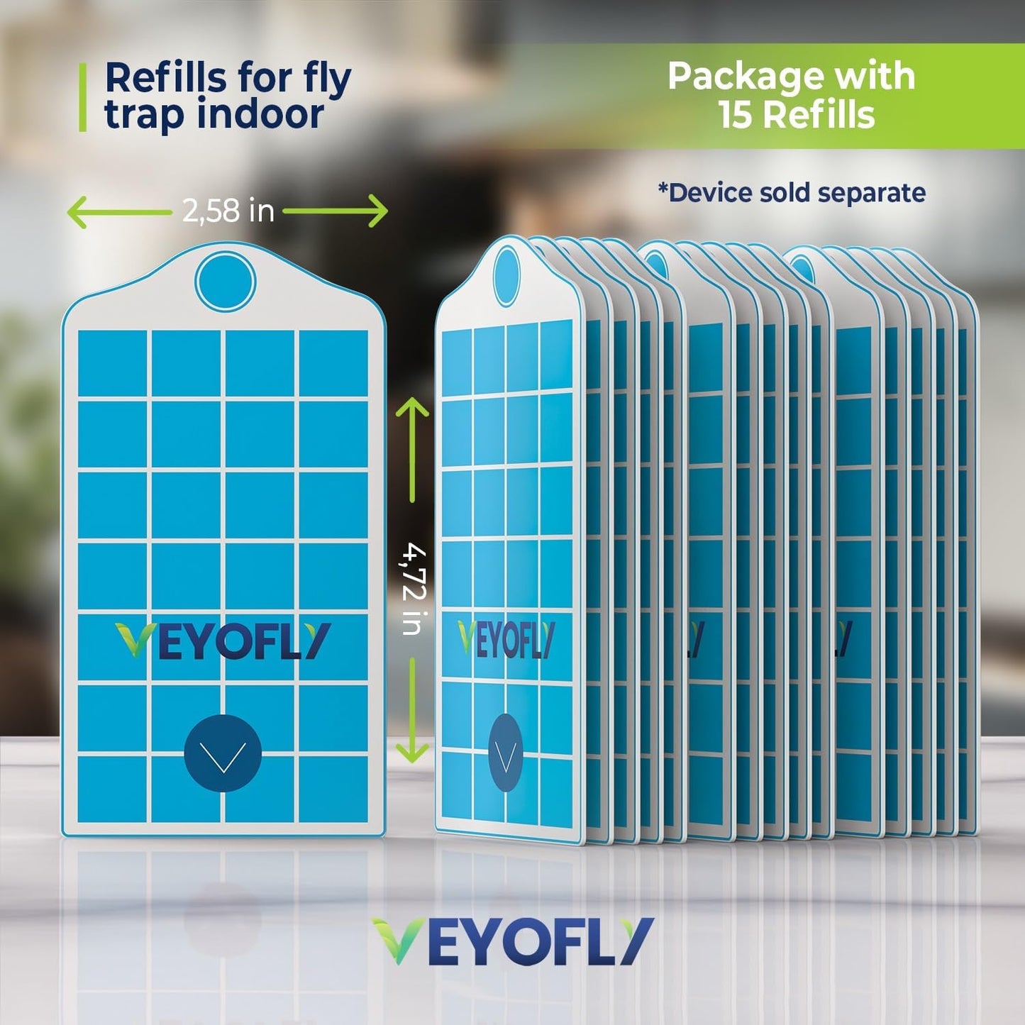 VEYOFLY Fruit Fly Traps for Indoors (2 Device + 6 Refills), Gnat Trap Indoor Plug in, Bug Traps, Flying Insect Trap, Gnat Traps for House Indoor, Fly Trap Indoor for Home Bug Light, Gnats Catcher