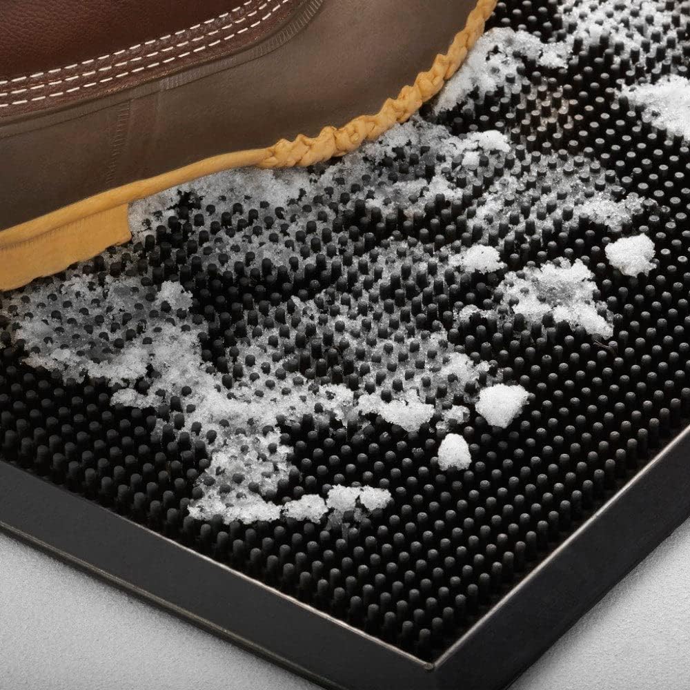 Consolidated Plastics Heavy-Duty Shoe-Scraper Outdoor Finger Tip Entryway Mat, 32" W x 39" L, Black