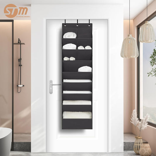 STORAGE MANIAC Over the Door Shoe Organizer Heavy-Duty Large Deep Pocket Hanging Shoe Organizer Shoe Rack Door Closet Shoe Organizer for Wall, Dorm & Narrow Door Storage Shoe Holder Oat Beige, 1 Pack