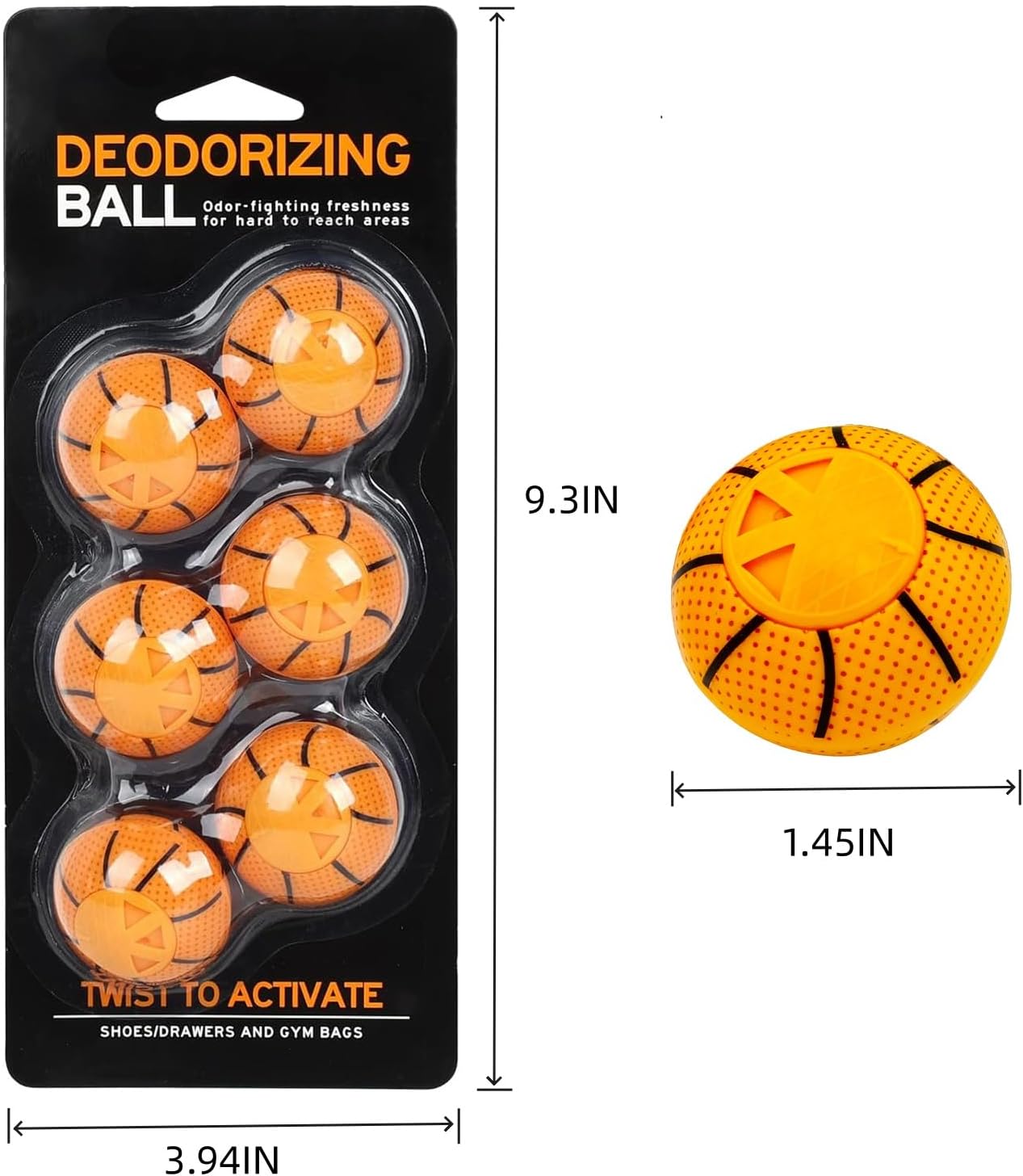 Shoe Deodorizer Balls, Professional Shoe Balls Odor Eliminator, 6pcs Sneaker Balls Deodorizer Strong for Smell Freshener Shoes Boots Wardrobe Bags