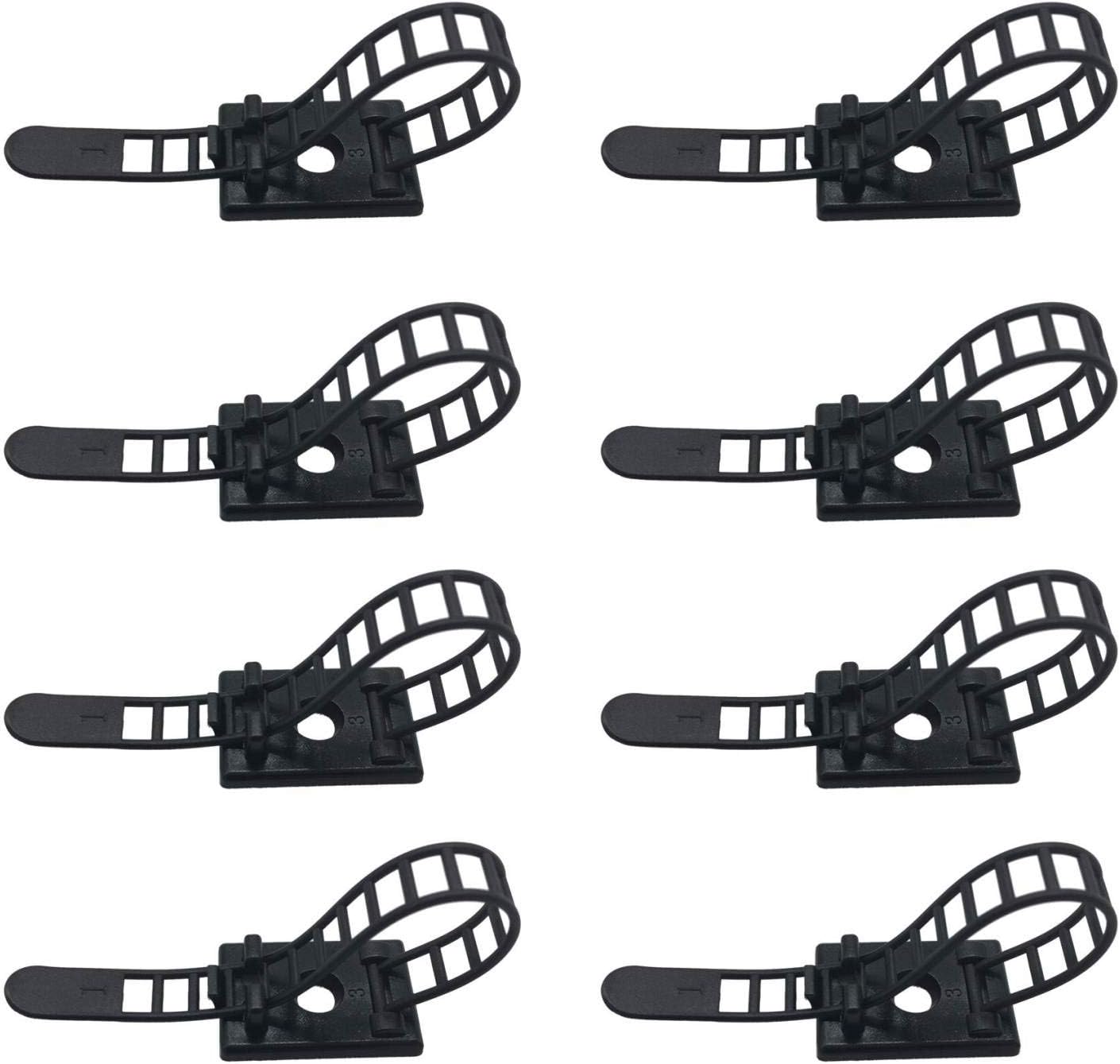 25 Pieces Desk Wire Organizer Cable Ties Zip Ties Adhesive Cord Clips Cable Management Cord Keeper Desk Wire Management | Compact 25-pack for desks, entertainment centers, and small home cable setups; adjustable nylon straps release for reuse.