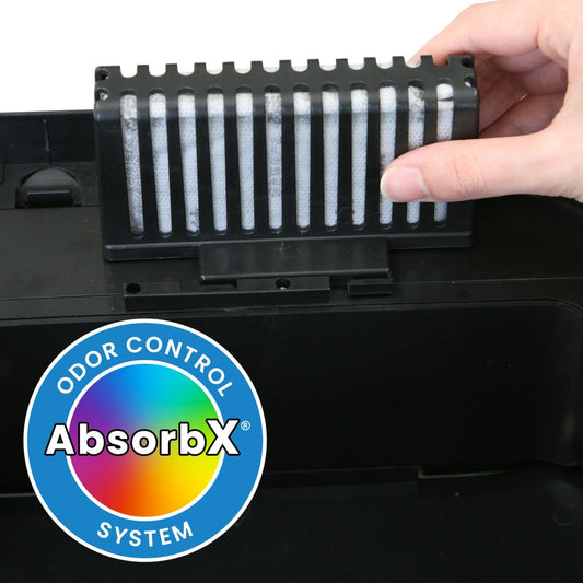 SensorCan 3-Pack Official AbsorbX Trash Can Deodorizer, All Natural Activated Charcoal Odor Absorber Stops Garbage Smells, Air Filter Freshener for 8 Gal and Larger Waste Bins with Compartment