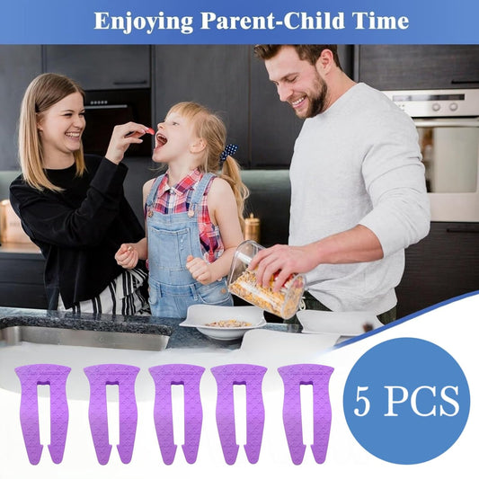 Universal Stove Knob Locks(5 Pack Purple) Child Proof Gas Stove Safety Lock with Key, Easy Install No Tools Needed, Heat Resistant Baby Proofing Essentials for Kitchen Cooktop