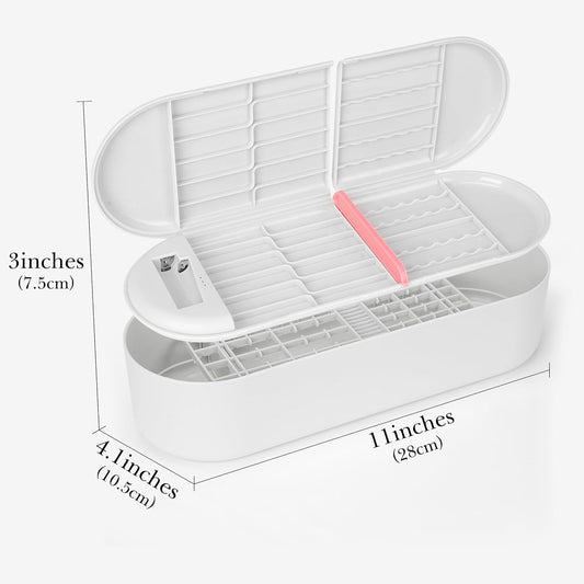 2-Layer Plastic Battery Storage Case with Tester, Portable Battery Organizer for AA, AAA and Flat Batteries (Grey)