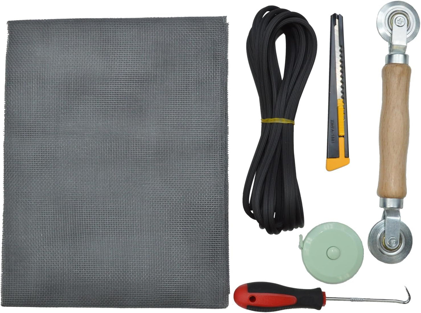 39"×59" Grey Fiberglass Window Screens Repair kit - DIY Adjustable Window Screens mesh Replacement kit for WindowsDoorPorchPatioSliding Screen Door