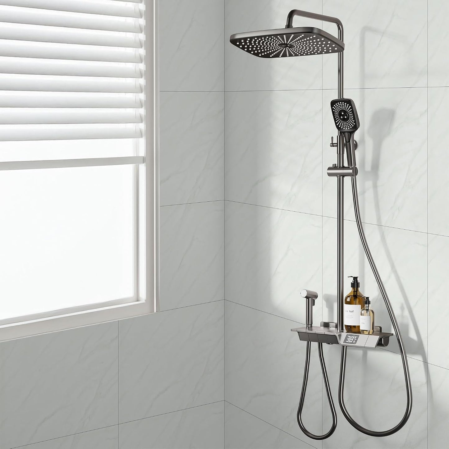Vieshful 20pcs Peel and Stick Backsplash Tile,12"x12" Self Adhesive Marble Tile for Wall, PVC Waterproof Shower Wall Panels, Back Splash Stick on Tiles for Kitchen Bathroom Living Room (Not Real Tile)
