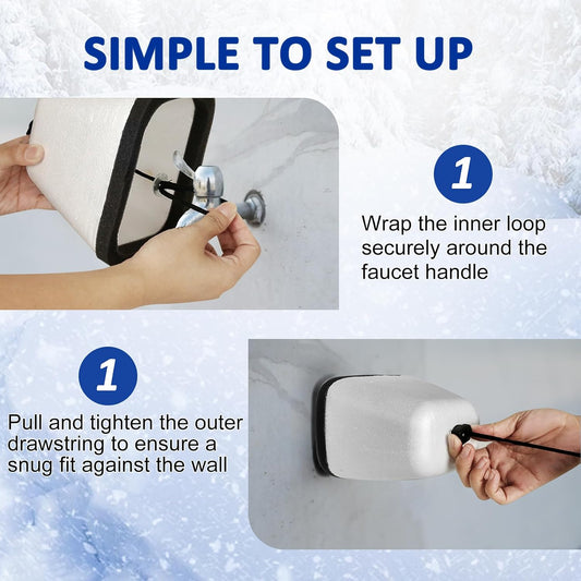 HEATIT Outdoor Faucet Cover 4 Pack, Foam Insulated Freeze Protector | Reusable Faucet Covers Protect Outdoor Water Spigots from Winter Freezing, Cold Weather and Pipe Freeze Damage
