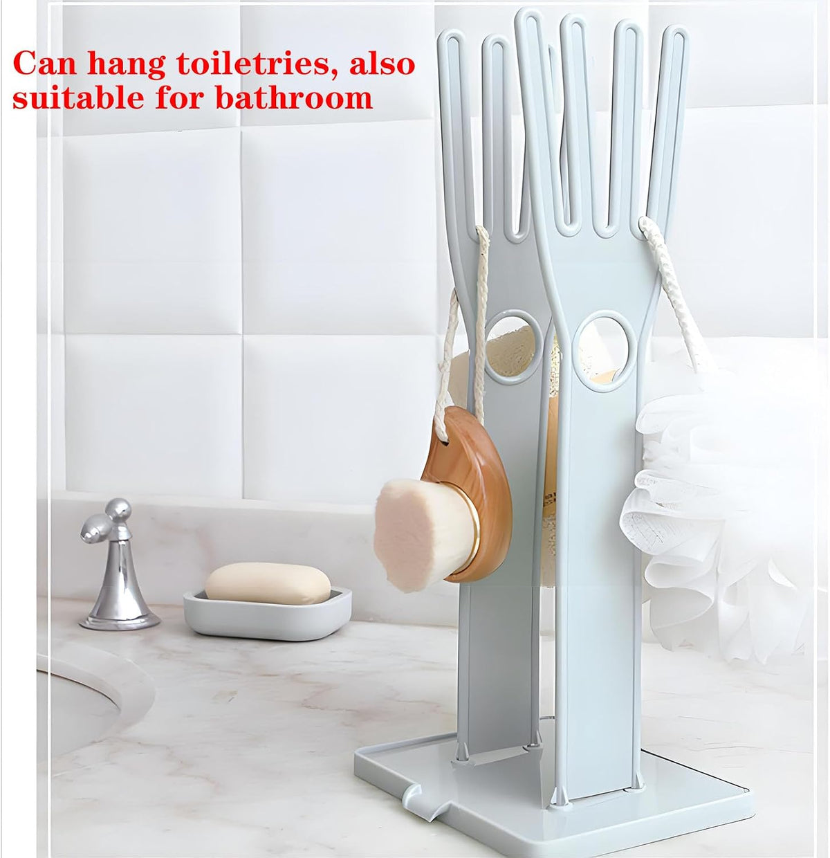 2 PCS Kitchen Glove Holder Kitchen Glove Stand Holder Rubber Glover Drying Dryer Rack Reusable Rubber Mitten Clothes Drying Rack for Dish Gloves and Rags, Pink and Blue