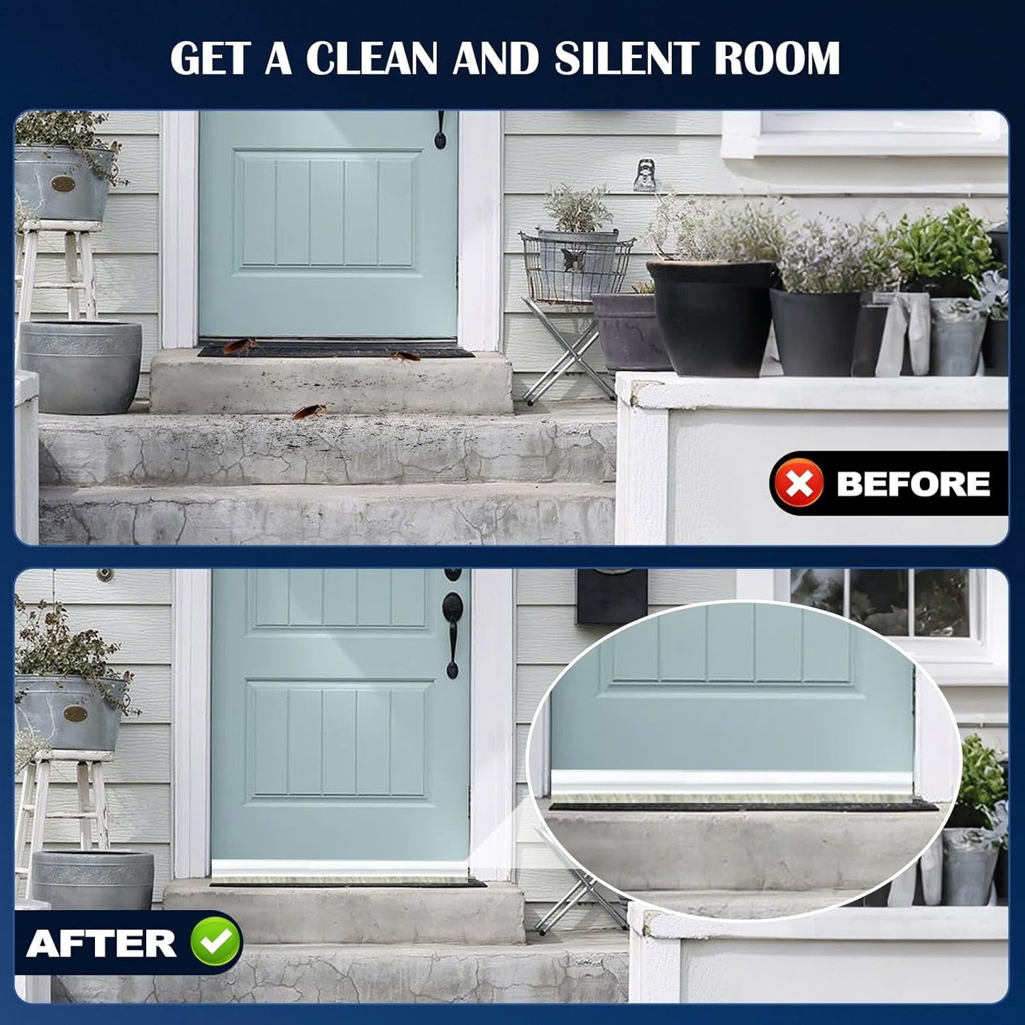 Door Sweep for Bottom of Door, 39.2" L Integrated Design with Brush, Self Adhesive Under Door Draft Stopper for Bottom of Door, Door Seal Dust/Noise/Hot or Cold Air Insulation, White 2" W