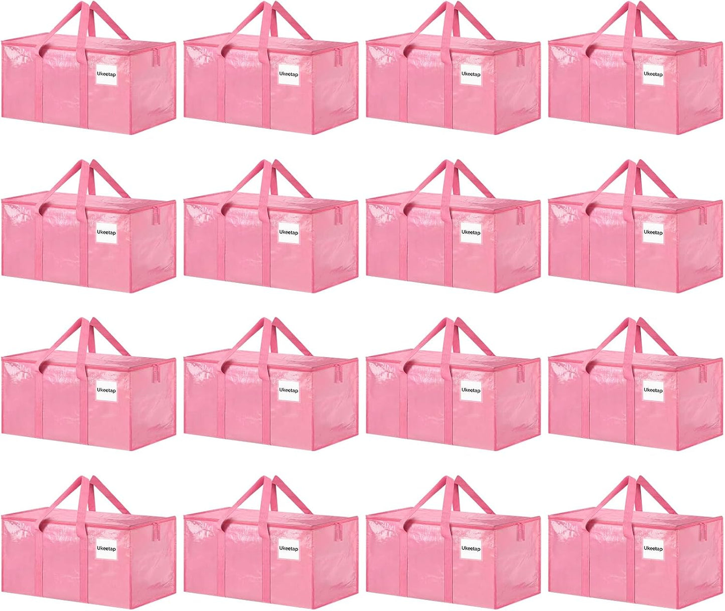 8 Pack Extra Large Heavy Duty Moving Bags, Clear Storage Bins with Lids, Reinforced Handles & Heavy-Duty Zippers Moving Boxes Storage Bags Totes for Clothes Packing, Dorms, College Supplies, Clear